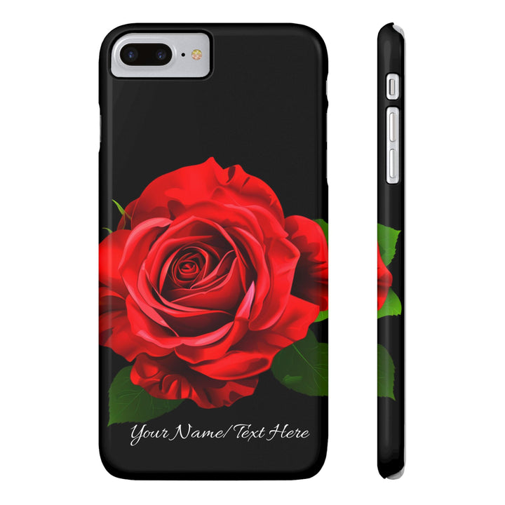Slim Custom Personalized Red Rose Flowers Gift for Her Cute Phone Cases for Iphone 16 Pro Max | iPhone 15 Case | iPhone 15 Pro Max Case, Iphone 14, Iphone 14 Pro Max, Iphone 13 12 11 8 7 - Studio40ParkLane