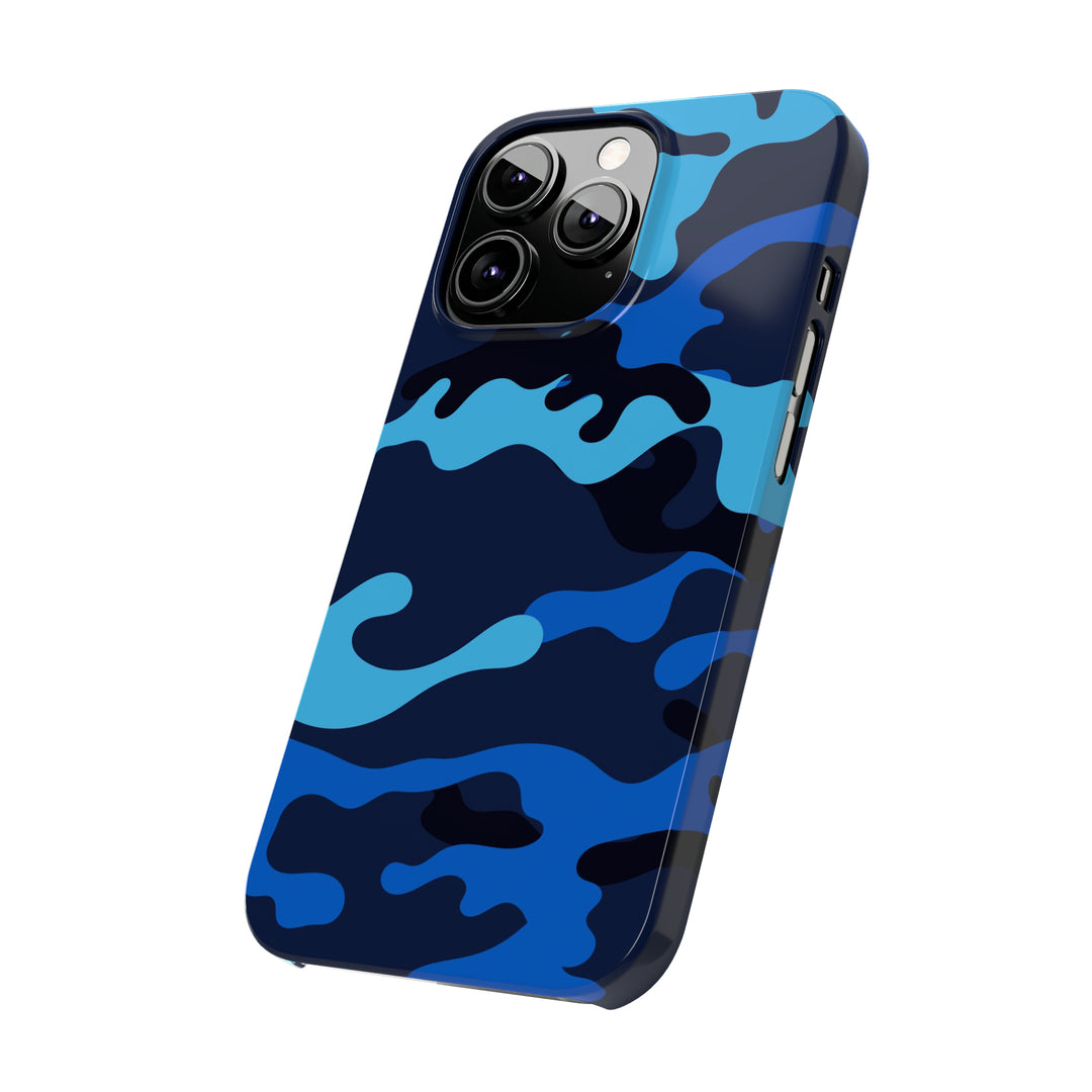 Slim Cute Phone Cases for Iphone - | iPhone 15 Case | iPhone 15 Pro Max Case, Iphone 14 Case, Iphone 14 Pro Max, Iphone 13, Blue Camouflage - Studio40ParkLane