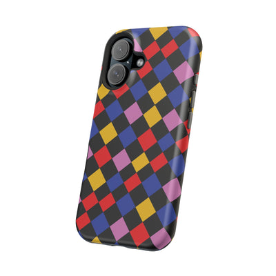 Aesthetic Colorful Checkerboard Tough Magsafe Phone Case - For iPhone 17 Pro Max iPhone 16 Pro iPhone 15 Iphone 14 Plus 13 Pro 12 11 Gift - Studio40ParkLane