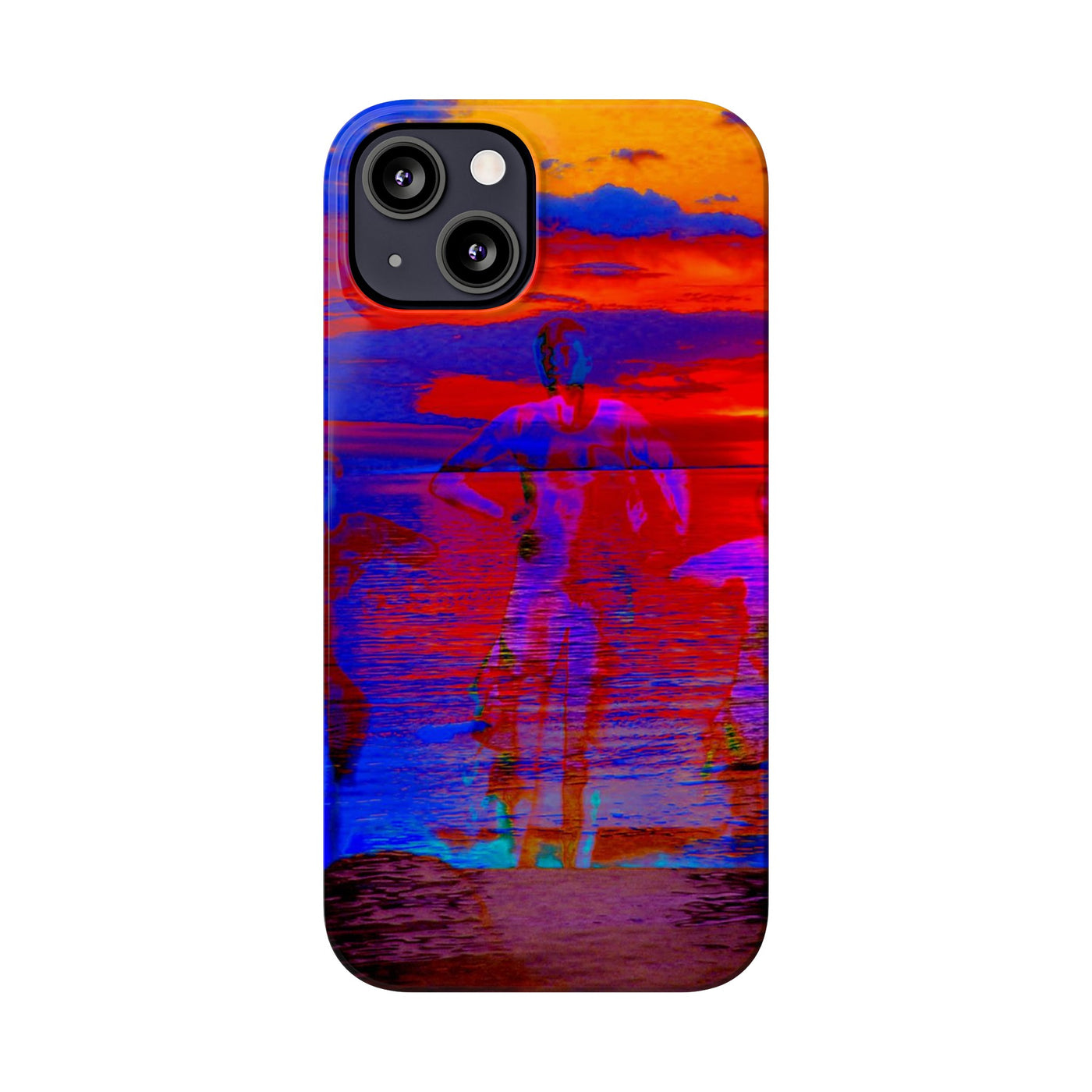 Slim Cute Phone Cases for Iphone | iPhone 15 Case | iPhone 15 Pro Max, Iphone 14 Case, Iphone 14 Pro Max, Iphone 13, Red Blue Sunset