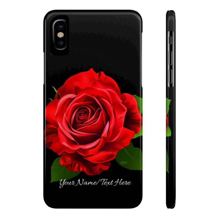 Slim Custom Personalized Red Rose Flowers Gift for Her Cute Phone Cases for Iphone 16 Pro Max | iPhone 15 Case | iPhone 15 Pro Max Case, Iphone 14, Iphone 14 Pro Max, Iphone 13 12 11 8 7 - Studio40ParkLane