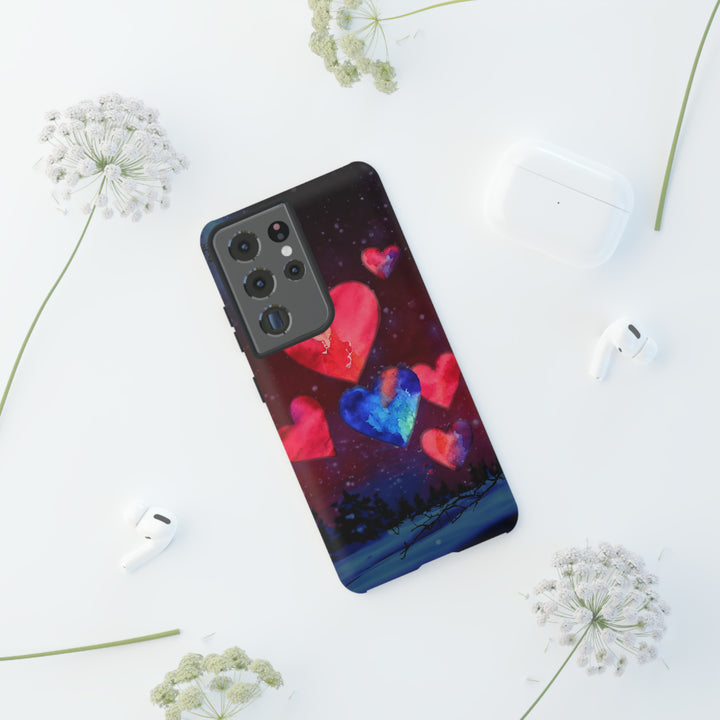 Cute Samsung Phone Case | Aesthetic Samsung Phone Case | Galaxy S23, S22, S21, S20 | Luxury case, Rising Hearts Night Phone Case - Studio40ParkLane