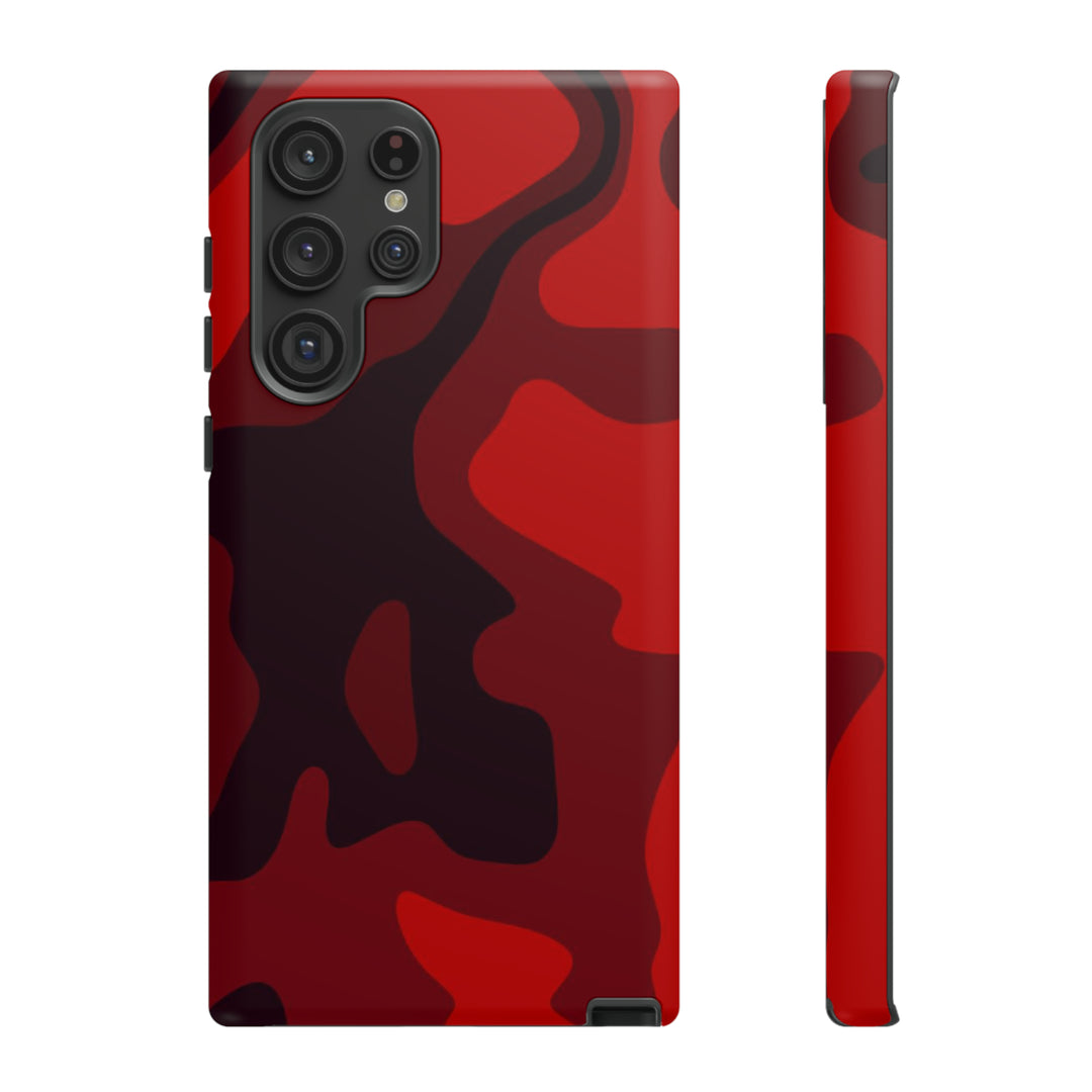 Cute Phone Case | Cool Camouflage Red Black Samsung Phone Case | Galaxy S23 Case, S22 Case, S21, S20 | 2 Layered Case - Studio40ParkLane