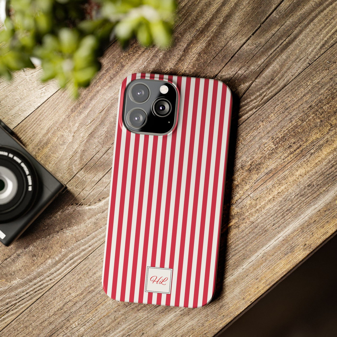 Slim Custom Personalized Winterberry Red Striped Phone Case for Iphone 17 - | iPhone 16 Pro Max Case | iPhone 15 Case Iphone 14 13 12 11 10 9 8 - Studio40ParkLane