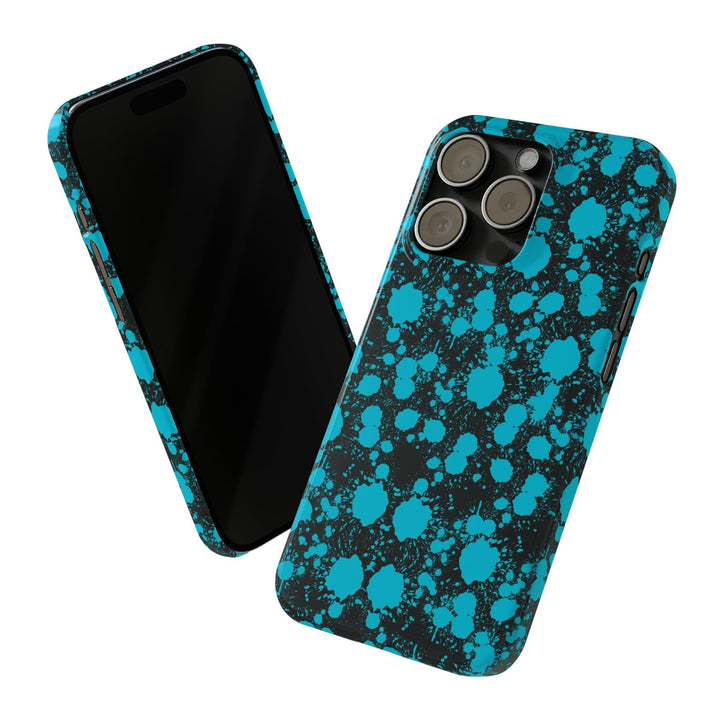 Slim Cute Phone Cases for Iphone - | iPhone 15 Case | iPhone 15 Pro Max Case, Iphone 14 Case, Iphone 14 Pro Max, Iphone 13, Blue Paint Blots Splash - Studio40ParkLane