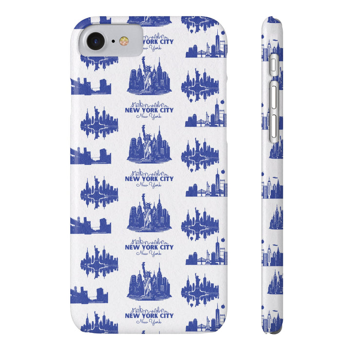 Slim New York Skyline Blue Collage Coquette Gift for Her Cute Phone Cases for Iphone 16 Pro Max | iPhone 15 Case | iPhone 15 Pro Max Case, Iphone 14, Iphone 14 Pro Max, Iphone 13 12 11 8 7 - Studio40ParkLane