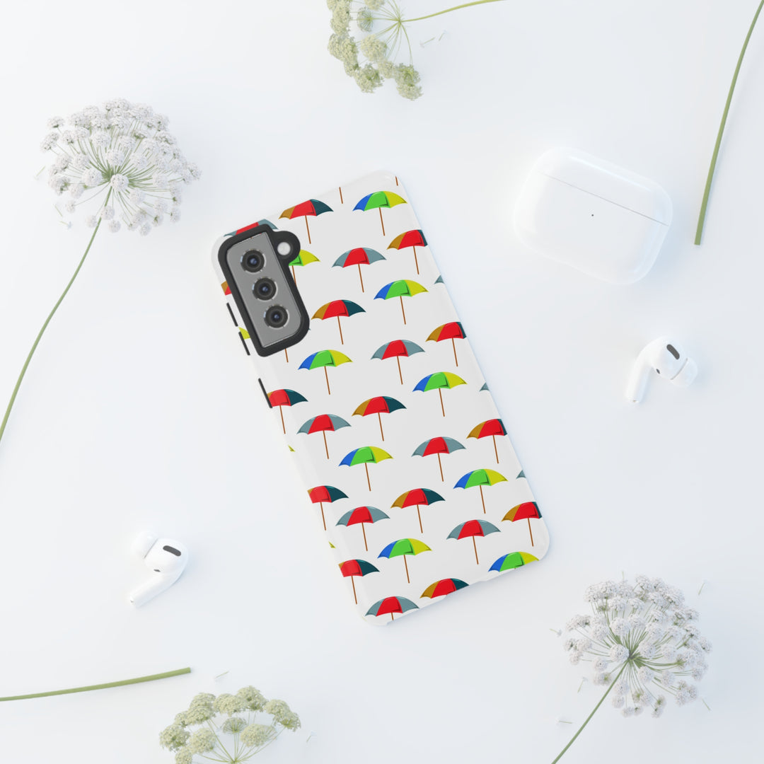 Cute Samsung Phone Case | Aesthetic Samsung Phone Case | Galaxy S23, S22, S21, S20 | Colorful Beach Parasols, Protective Phone Case - Studio40ParkLane