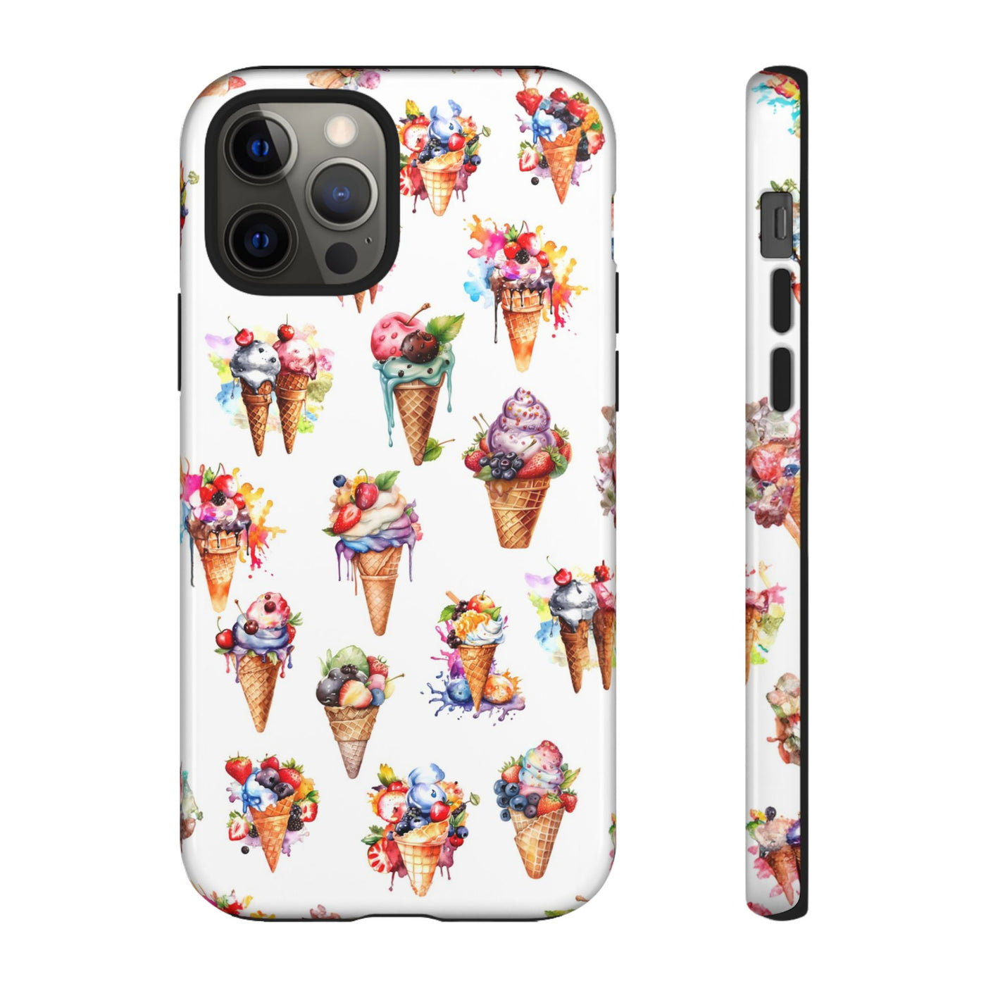 Impact Resistant, Summer Icecream, Cute Phone Cases for Samsung S24, S23, S22, S21, IPhone 15 pro, Iphone 14 pro, Iphone 13 IPhone 12, Iphone 11