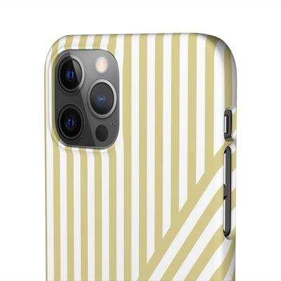 Aesthetic Yellow Beige Stripes Cute Phone Case Sleek Snap - For iPhone 17 Pro Max iPhone 16 Pro iPhone 15 Iphone 14 Plus 13 Pro 12 11 10 Gift