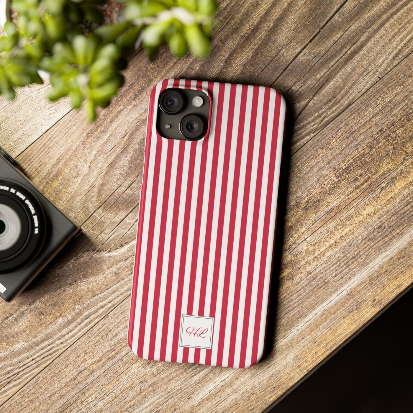 Slim Custom Personalized Winterberry Red Striped Phone Case for Iphone 17 - | iPhone 16 Pro Max Case | iPhone 15 Case Iphone 14 13 12 11 10 9 8 - Studio40ParkLane