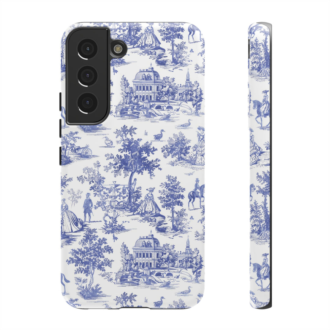 French Toile Premium Tough Phone Case, Timeless Cute Phone Case for Samsung Galaxy S25 S24 S23 Ultra &amp; iPhone 16 15 Pro Max - Studio40ParkLane