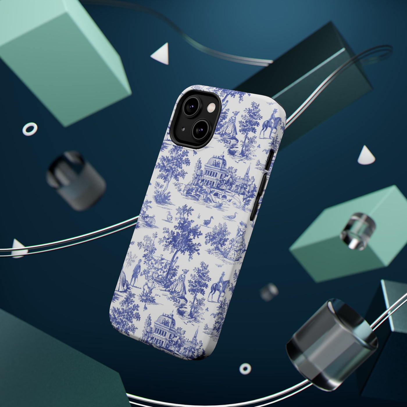 French Blue Toile Magsafe Cute Phone Case for Iphone Gift for Her,  | iPhone 15 Case | iPhone 15 Pro Max Case, Iphone 14, Iphone 14 Pro Max, Iphone 13, Iphone 16