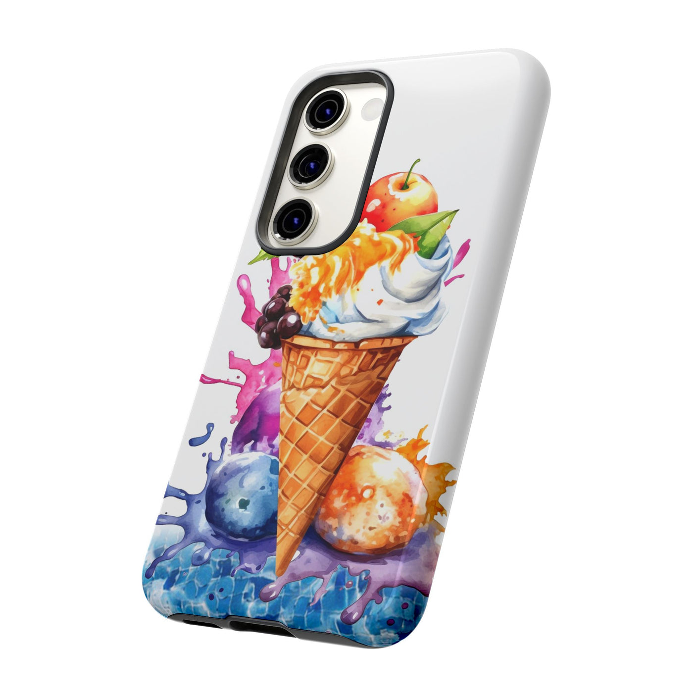 Impact Resistant, Summer Ice Cream Cone, Cute Phone Cases for Samsung S24, S23, S22, S21, IPhone 15 pro Iphone 14 pro Iphone 13 IPhone 12 Iphone 11