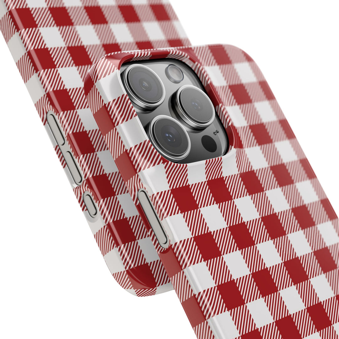 Slim Red Gingham Gift for Her Cute Phone Cases for Iphone 16 Pro Max | iPhone 15 Case | iPhone 15 Pro Max Case, Iphone 14, 13, 12, 11, 10, 8, 7 - Studio40ParkLane