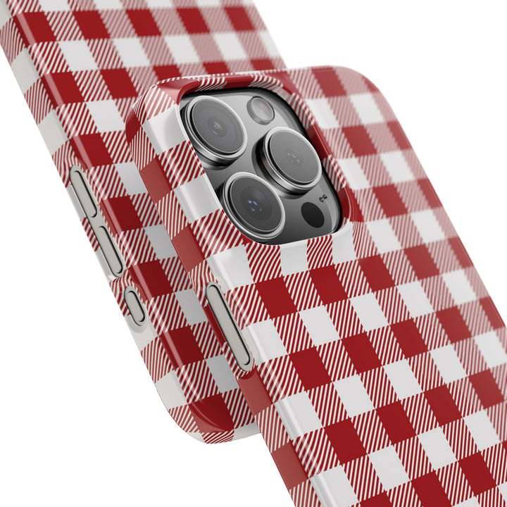 Slim Red Gingham Gift for Her Cute Phone Cases for Iphone 16 Pro Max | iPhone 15 Case | iPhone 15 Pro Max Case, Iphone 14, 13, 12, 11, 10, 8, 7 - Studio40ParkLane