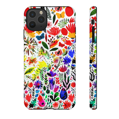 Impact Resistant, Colored Flowers, Cute Phone Cases for Samsung S24, S23, S22, S21, IPhone 15 pro Iphone 14 pro Iphone 13 IPhone 12 Iphone 11