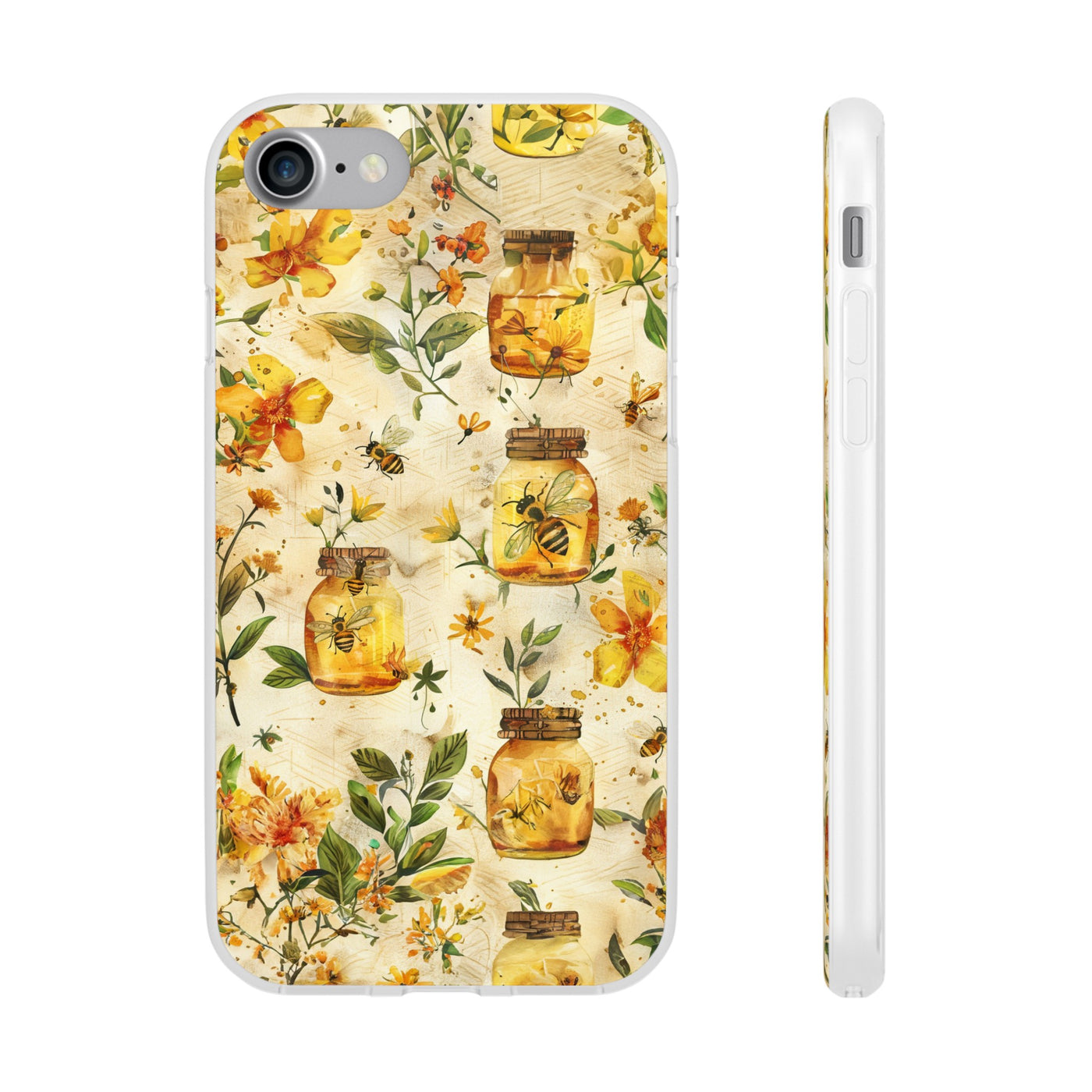 Cute Flexi Phone Cases, Honey Bees Yellow, Compatible with Samsung Galaxy S23, Samsung S22, Samsung S21, Samsung S20, Galaxy S20 Ultra