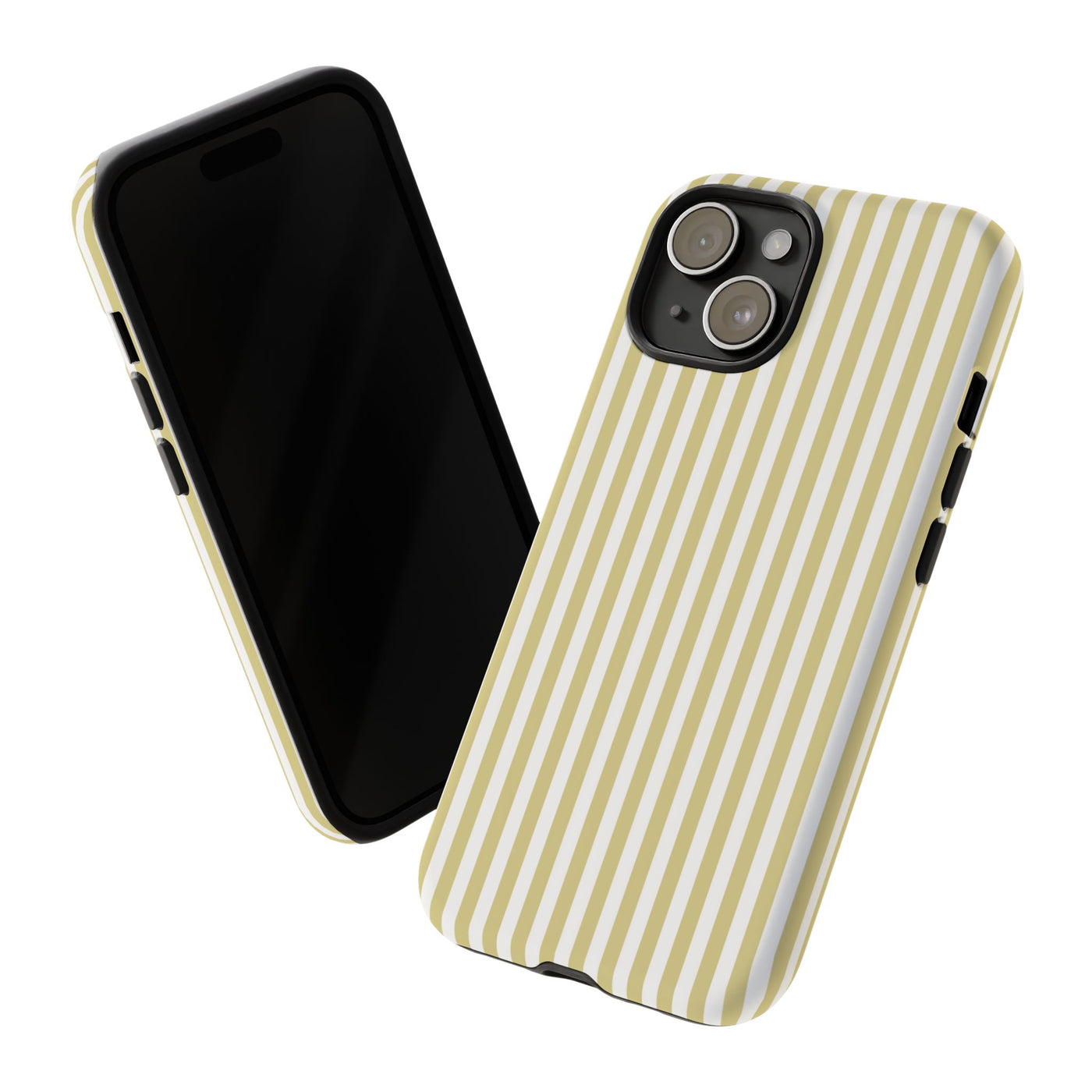 Tough Premium Soft Yellow Stripes Phone Case Gift for Her - For Apple iPhone 16 Pro Max 16e iPhone 15 Pro iPhone Iphone 14 Plus 13 Pro 12 SE XR - Studio40ParkLane