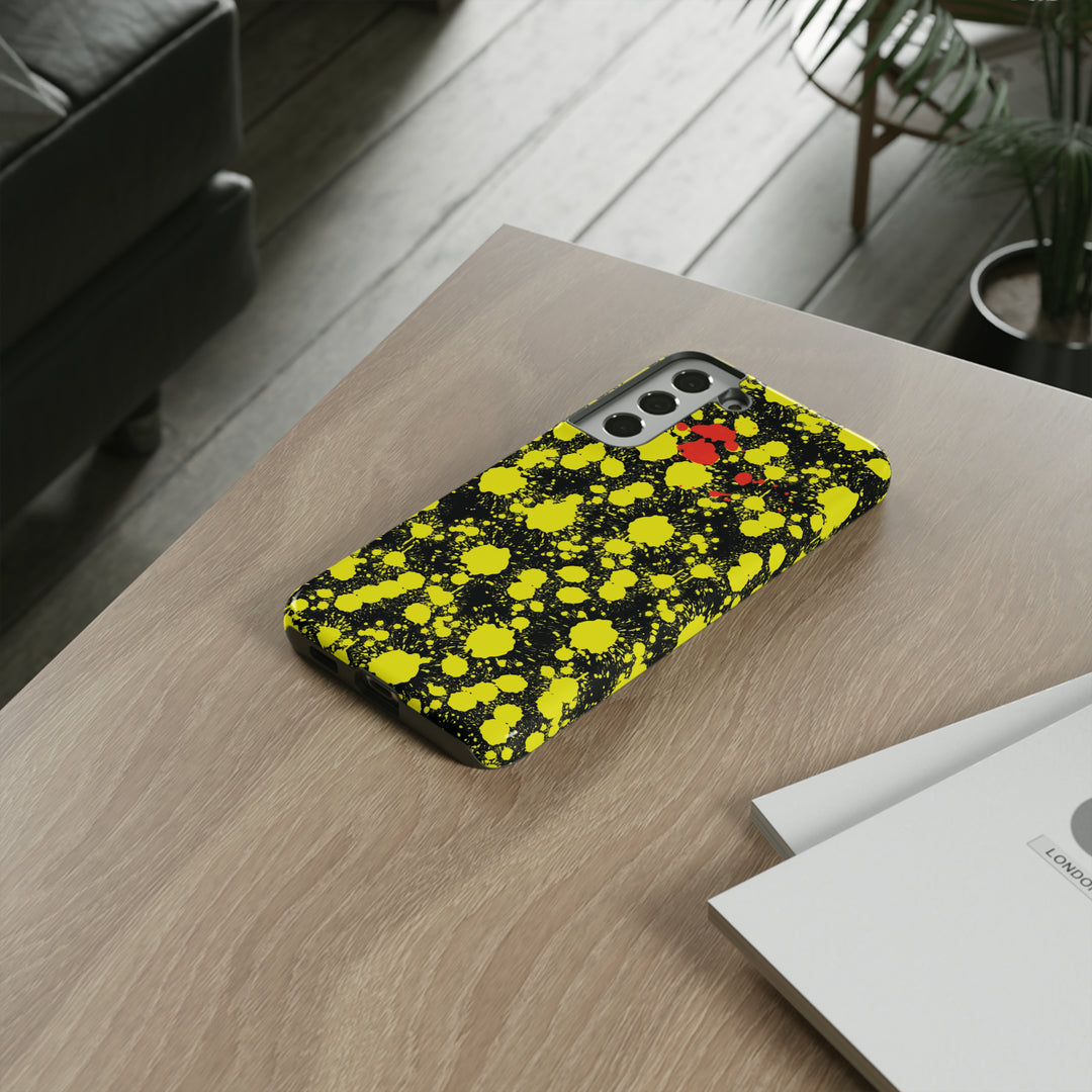 Cute Samsung Phone Case | Aesthetic Samsung Phone Case | Paint Splash Yellow Black | Galaxy S23, S22, S21, S20 | Luxury Double Layer | Cool - Studio40ParkLane