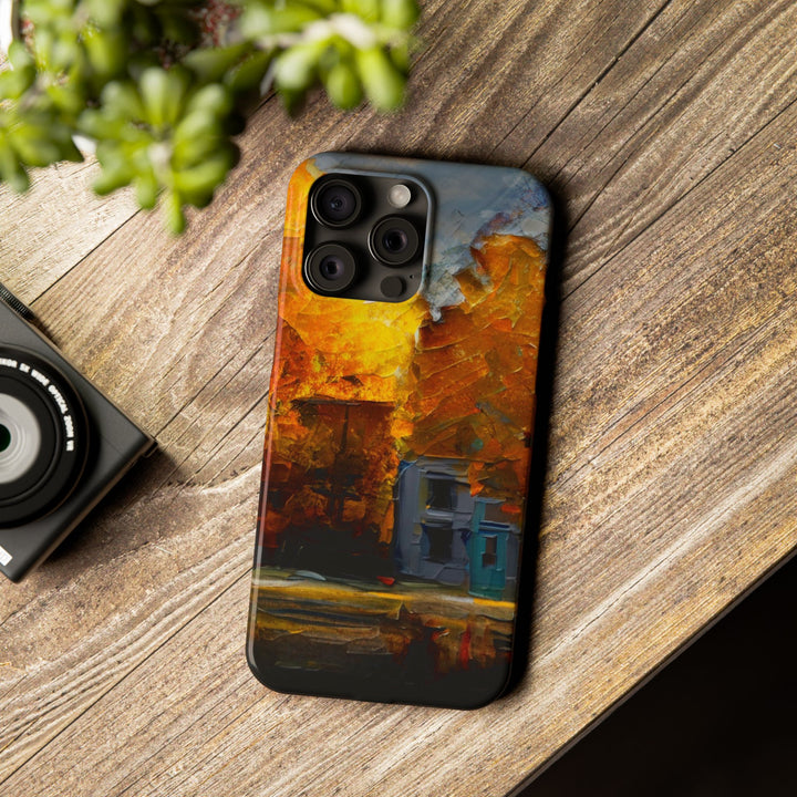 Slim Cute Phone Cases for Iphone - | iPhone 15 Case | iPhone 15 Pro Max Case, Iphone 14 Case, Iphone 14 Pro Max, Iphone 13, Fall Leaves Oil Paint Effect - Studio40ParkLane