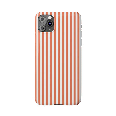 Slim Red Winter Peach Striped Cute Phone Case for Iphone 16 - | iPhone 15 Pro Max Case | iPhone 14 Case 13 12 11 10 9 8 7 X XS Gift for Her