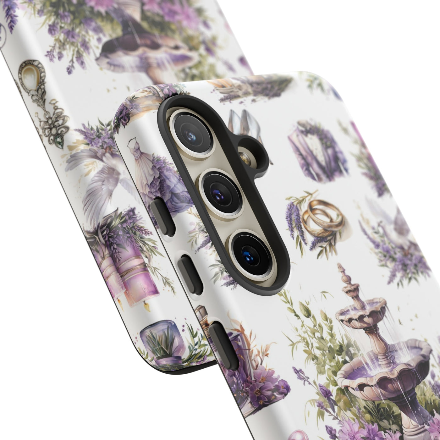 Impact Resistant, Lavender Wedding, Cute Phone Cases for Samsung S24, S23, S22, S21, IPhone 15 pro Iphone 14 pro Iphone 13 IPhone 12 Iphone 11