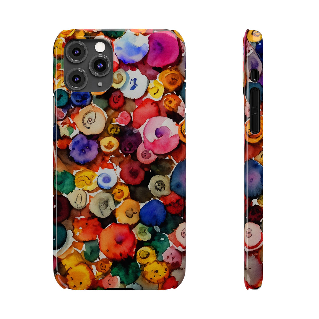 Slim Cute Phone Cases for Iphone | iPhone 15 Case | iPhone 15 Pro Max Case, Iphone 14, Iphone 14 Pro Max, Iphone 13, Colorful Buttons Abstract - Studio40ParkLane