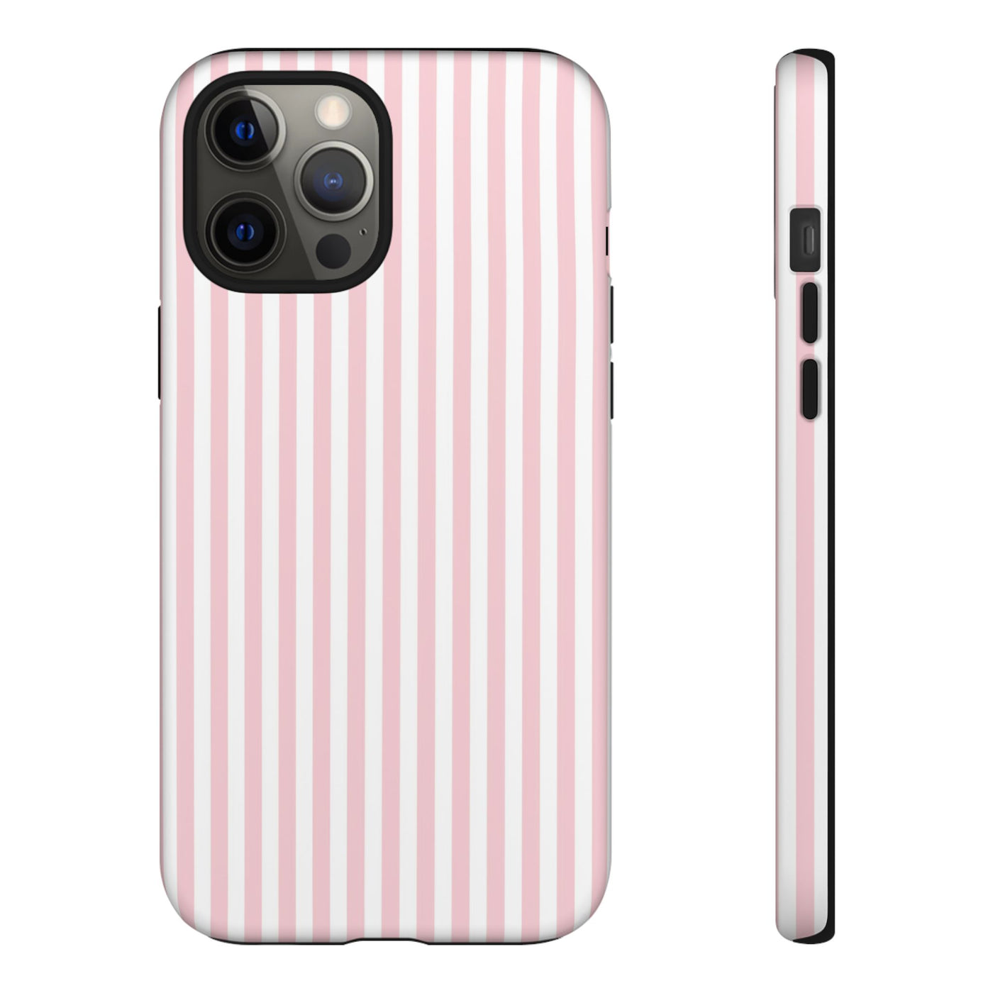 Tough Premium Sweet Pink Stripes Phone Case Gift for Her - For Apple iPhone 16 Pro Max 16e iPhone 15 Pro iPhone Iphone 14 Plus 13 Pro 12 SE XR - Studio40ParkLane