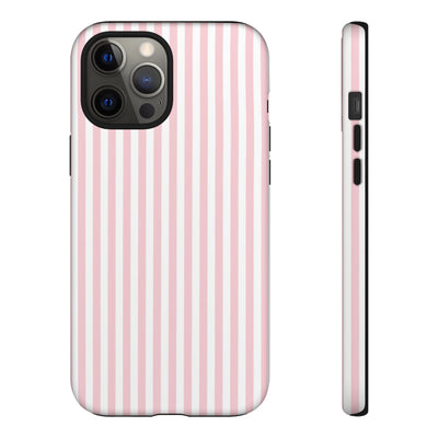 Tough Premium Sweet Pink Stripes Phone Case Gift for Her - For Apple iPhone 16 Pro Max 16e iPhone 15 Pro iPhone Iphone 14 Plus 13 Pro 12 SE XR - Studio40ParkLane