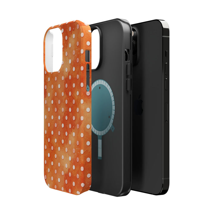 Aesthetic Tough Magsafe Orange Polka Dots Phone Case - For iPhone 17 Pro Max iPhone 16 Pro iPhone 15 Iphone 14 Plus 13 Pro 12 11 10 XR - Studio40ParkLane