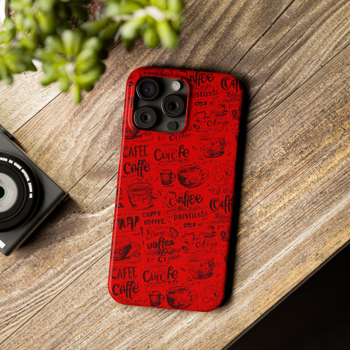 Slim Cute Phone Cases for Iphone - | iPhone 15 Case | iPhone 15 Pro Max Case, Iphone 14 Case, Iphone 14 Pro Max, Iphone 13, Red Black Coffee - Studio40ParkLane