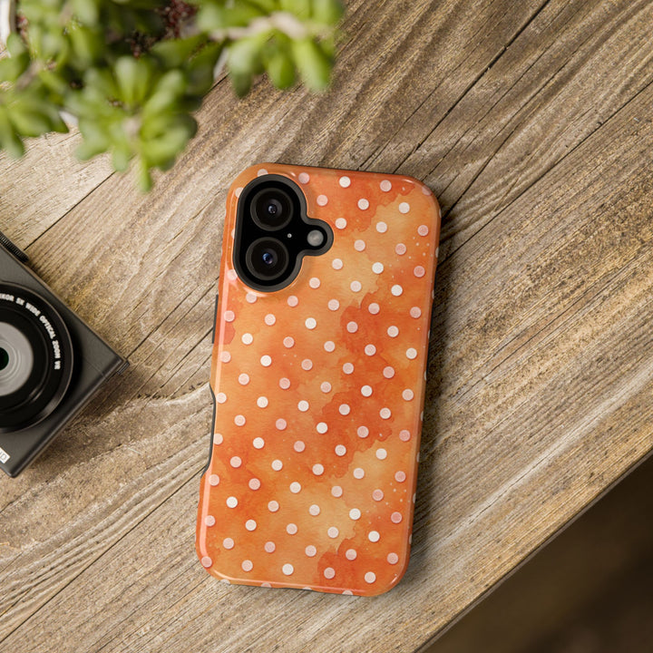 Aesthetic Tough Magsafe Orange Polka Dots Phone Case - For iPhone 17 Pro Max iPhone 16 Pro iPhone 15 Iphone 14 Plus 13 Pro 12 11 10 XR - Studio40ParkLane