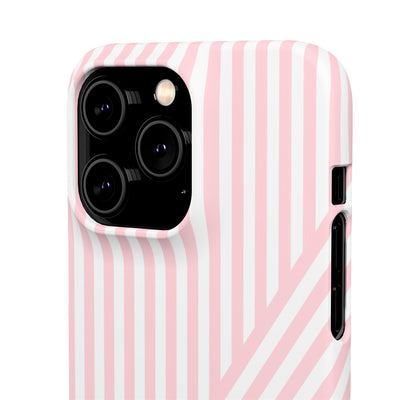 Aesthetic Sweet Pink Stripes Cute Phone Case Sleek Snap - For iPhone 17 Pro Max iPhone 16 Pro iPhone 15 Iphone 14 Plus 13 Pro 12 11 10 Gift