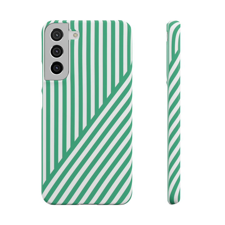 Aesthetic Emerald Stripes Cute Phone Case Sleek Snap - For iPhone 17 Pro Max iPhone 16 Pro iPhone 15 Iphone 14 Plus 13 Pro 12 11 10 Gift