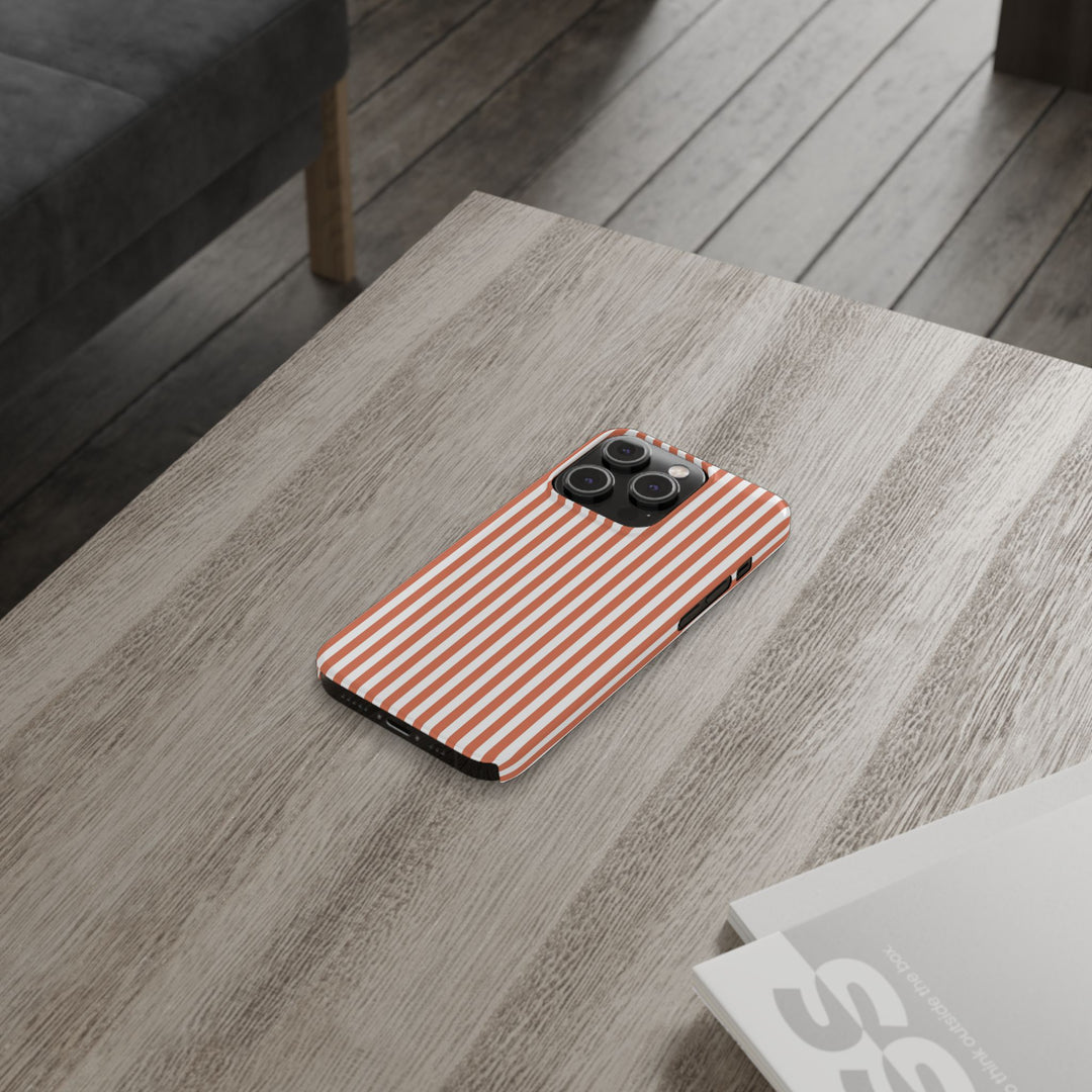 Slim Red Winter Peach Striped Cute Phone Case for Iphone 16 - | iPhone 15 Pro Max Case | iPhone 14 Case 13 12 11 10 9 8 7 X XS Gift for Her