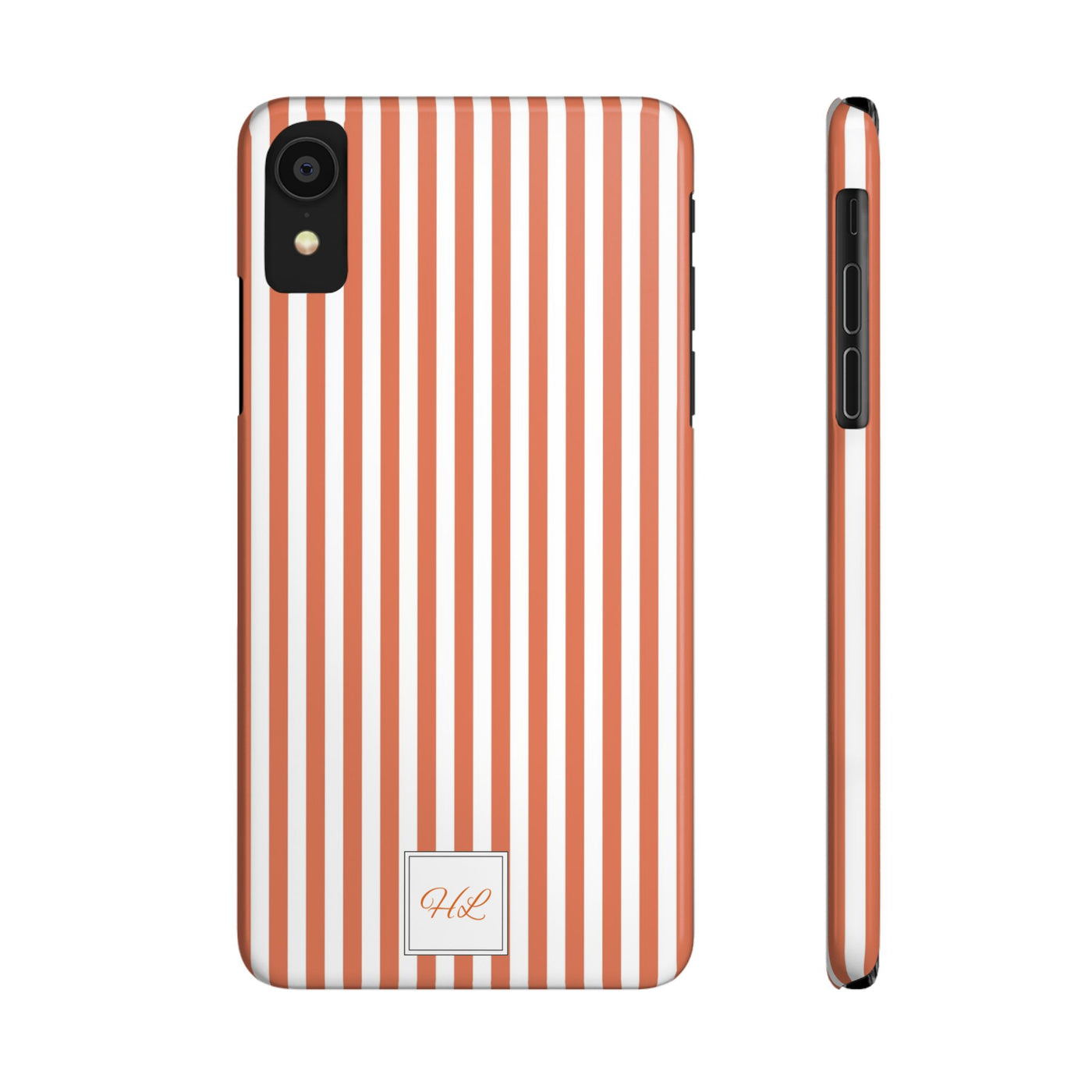 Slim Custom Personalized Winter Peach Striped Phone Case for Iphone 17 - | iPhone 16 Pro Max Case | iPhone 15 Case Iphone 14 13 12 11 10 9 8 - Studio40ParkLane