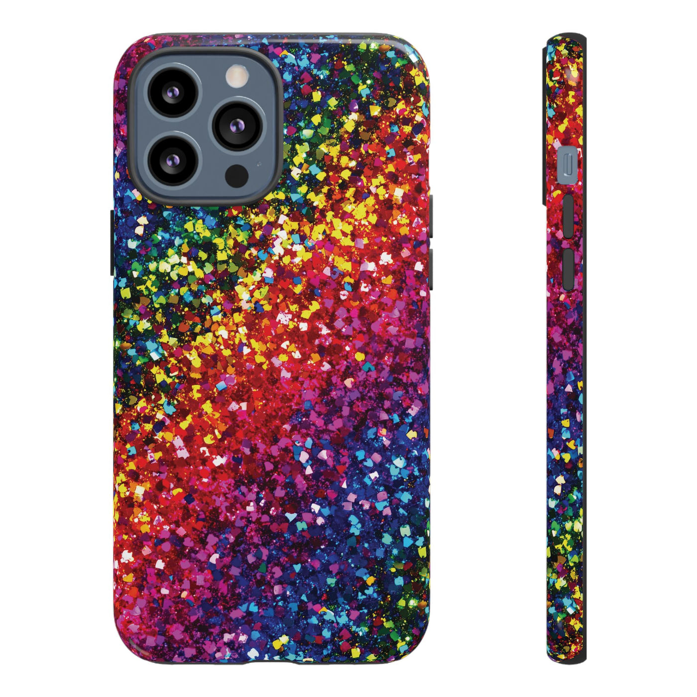 Faux Chic Play on Glitter Effect Cute Phone Case, for IPhone 16 pro Max | Iphone 15, Iphone 14, IPhone 13 Case, 11 8 7, Samsung Galaxy S24, S23, S22, S21, 2 Layer Protection