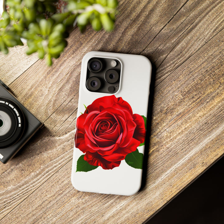 Slim Red Rose Flowers Gift for Her Cute Phone Cases for Iphone 16 Pro Max | iPhone 15 Case | iPhone 15 Pro Max Case, Iphone 14, Iphone 14 Pro Max, Iphone 13 12 11 8 7 - Studio40ParkLane