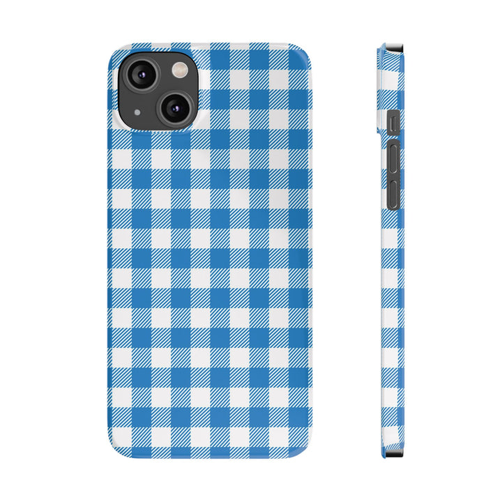 Slim Blue Gingham Gift for Her Cute Phone Cases for Iphone 16 Pro Max | iPhone 15 Case | iPhone 15 Pro Max Case, Iphone 14, 13, 12, 11, 10, 8, 7 - Studio40ParkLane