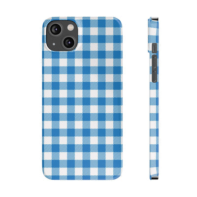 Slim Blue Gingham Gift for Her Cute Phone Cases for Iphone 16 Pro Max | iPhone 15 Case | iPhone 15 Pro Max Case, Iphone 14, 13, 12, 11, 10, 8, 7