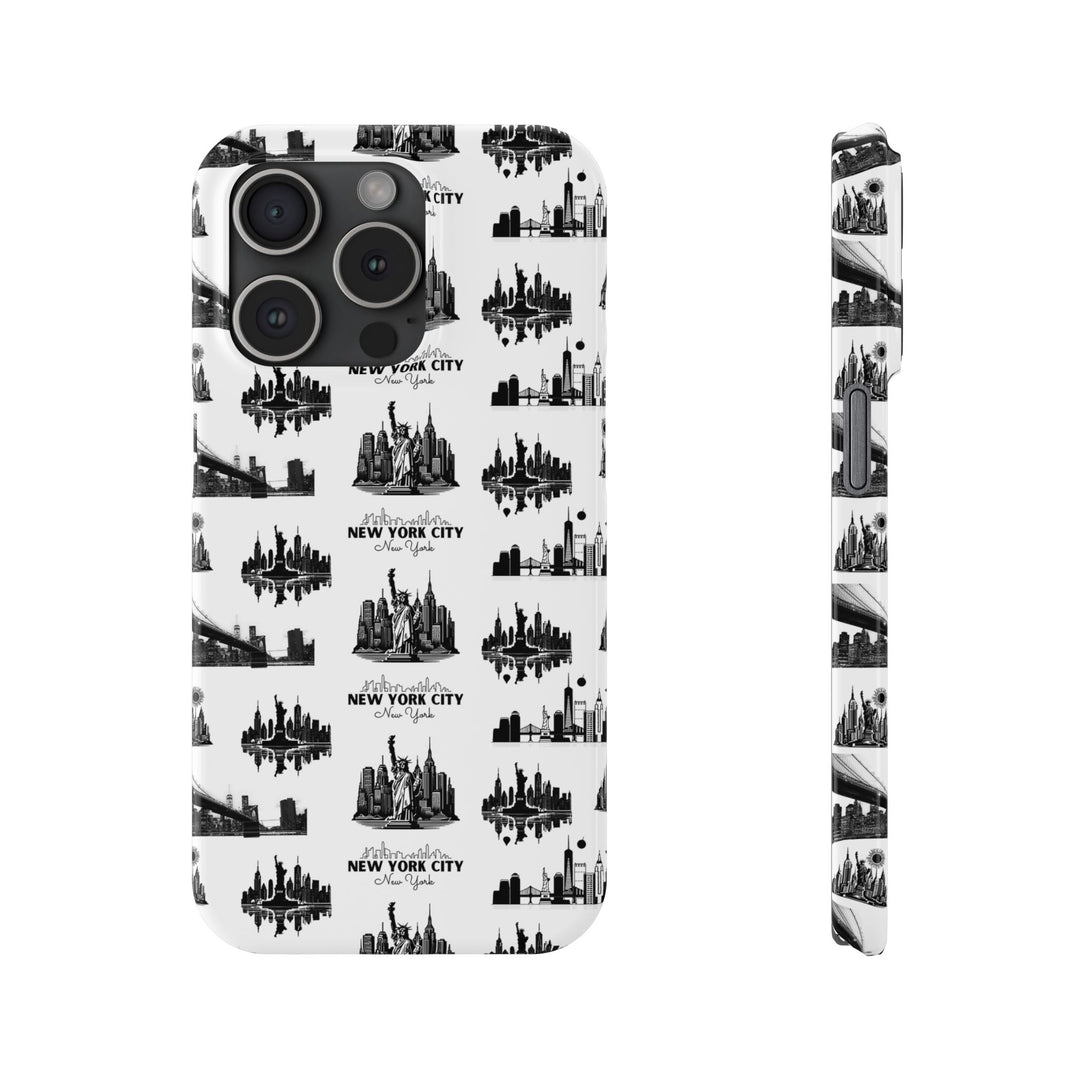 Slim New York Skyline Collage Coquette Gift for Her Cute Phone Cases for Iphone 16 Pro Max | iPhone 15 Case | iPhone 15 Pro Max Case, Iphone 14, Iphone 14 Pro Max, Iphone 13 12 11 8 7 - Studio40ParkLane