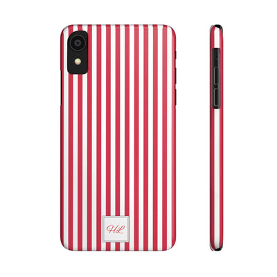 Slim Custom Personalized Winterberry Red Striped Phone Case for Iphone 17 - | iPhone 16 Pro Max Case | iPhone 15 Case Iphone 14 13 12 11 10 9 8 - Studio40ParkLane