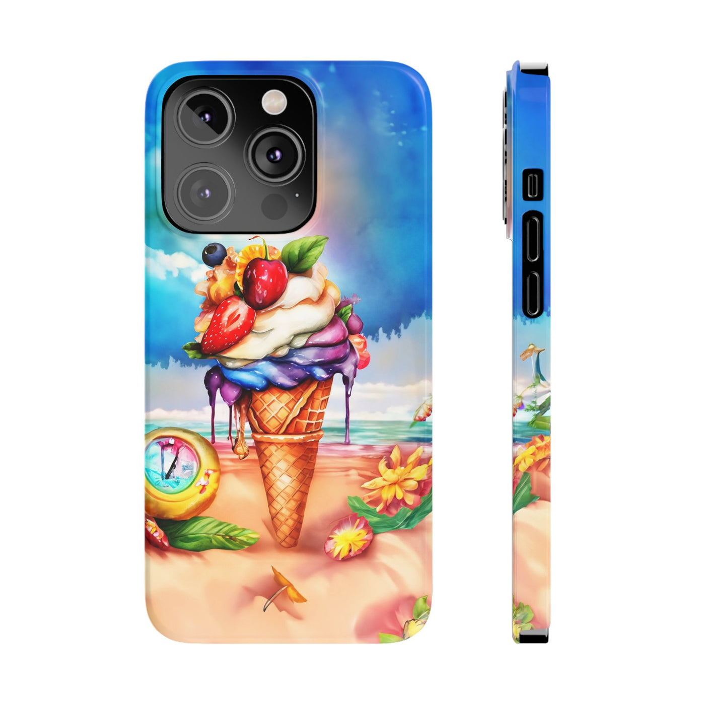 Summer Ice Cream Cone Slim Cute Phone Cases for Iphone  | iPhone 15 Case | iPhone 15 Pro Max Case, Iphone 14, Iphone 14 Pro Max, Iphone 13