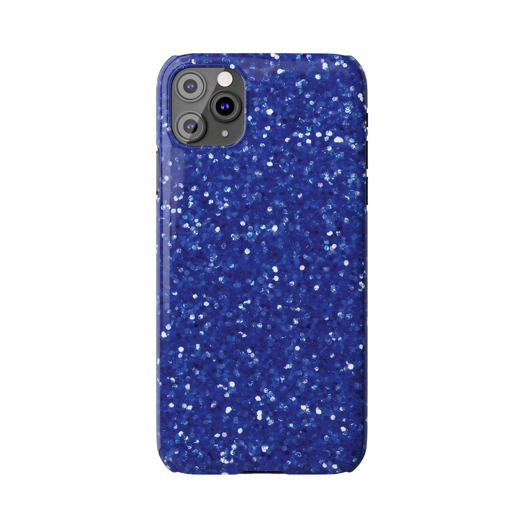 Slim Blue Muted Faux Play on Glitter Effect Cute Phone Cases for Iphone 16 Pro Max | iPhone 15 Case | iPhone 15 Pro Max Case, Iphone 14, Iphone 14 Pro Max, Iphone 13 12 11 8 7 - Studio40ParkLane