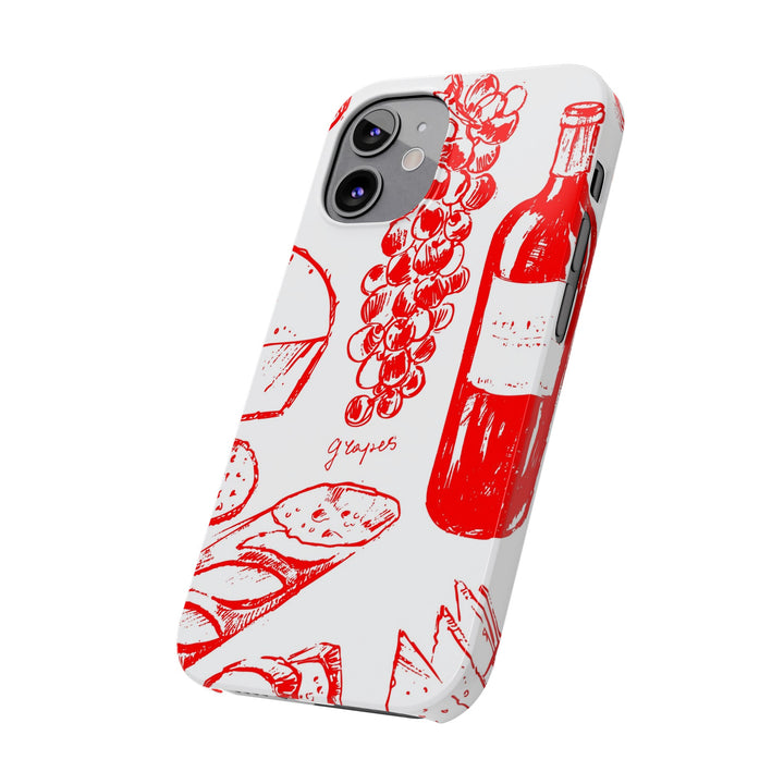 Slim Cute Phone Cases for Iphone | iPhone 15 Case | iPhone 15 Pro Max Case, Iphone 14, Iphone 14 Pro Max, Iphone 13, French Food Wine Red - Studio40ParkLane