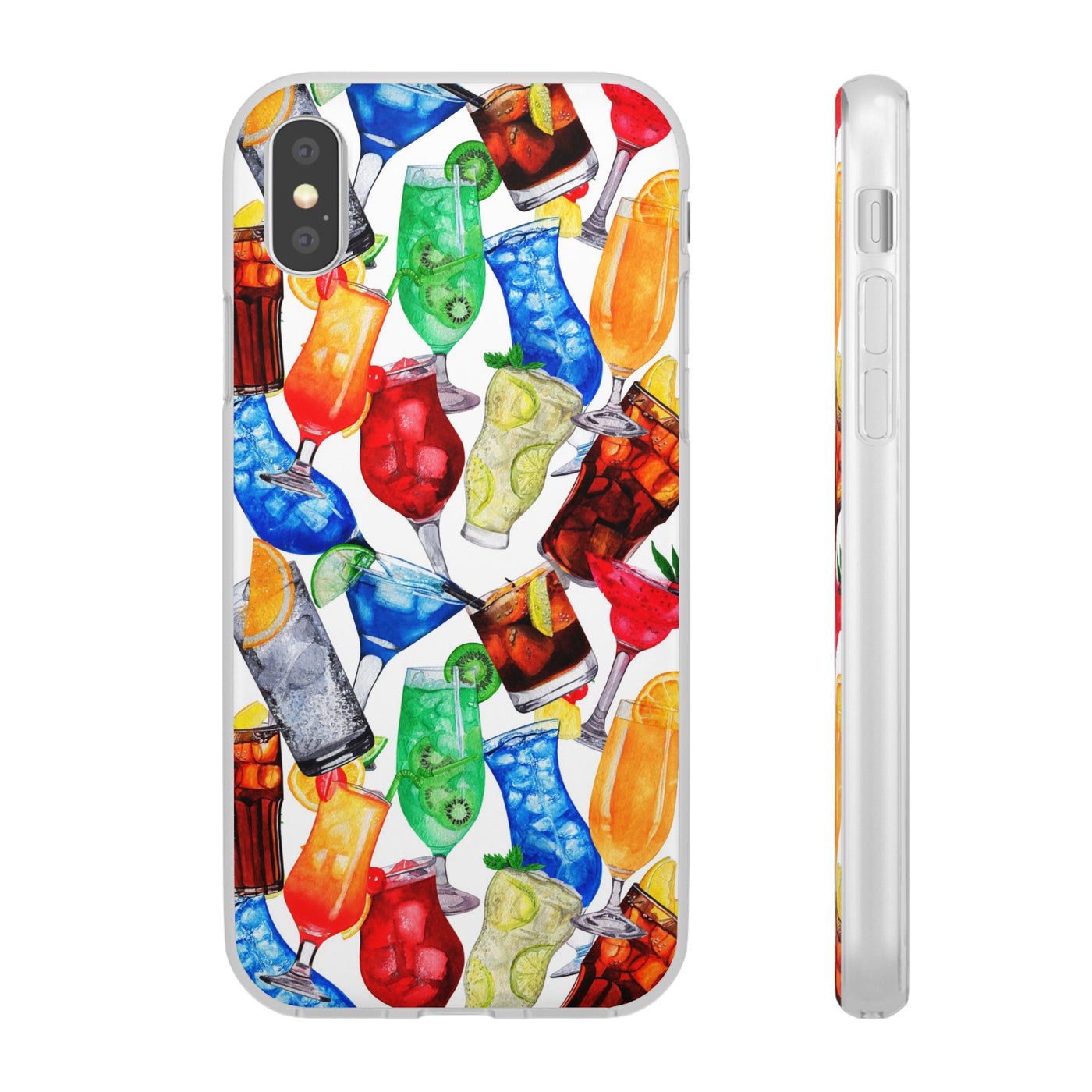 Cute Flexi Phone Cases, For Iphones and Samsung Galaxy Phones, Tropical Summer Fruit Cocktails, Galaxy S23 Phone Case, Samsung S22 Case, Samsung S21, Iphone 15, Iphone 14, Iphone 13