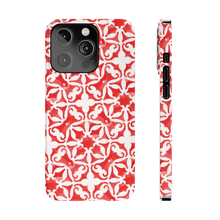 Slim Red Mosaic Gift for Her Cute Phone Cases for Iphone 16 Case | iPhone 15 Case | iPhone 15 Pro Max Case, Iphone 14, Iphone 14 Pro Max, Iphone 13, 12, 11, 10, 8,7 - Studio40ParkLane