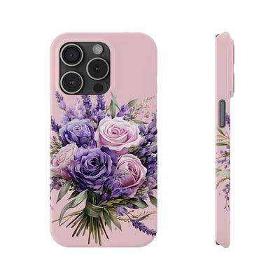 Slim Lavender Bouquet Flowers Cute Phone Cases for Iphone 16 Pro Max | iPhone 15 Case | iPhone 15 Pro Max Case, Iphone 14, Iphone 14 Pro Max, Iphone 13 12 11 8 7