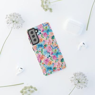 Premium Tough Butterflies Flowers Cute Phone Cases for Samsung S24, S23, S22, S21, S20, Plus and Ultra, Iphone 16 Pro Max,15, 14, 13, 12, 11, 10
