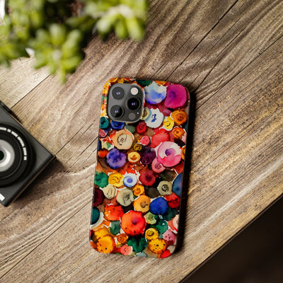 Slim Cute Phone Cases for Iphone  | iPhone 15 Case | iPhone 15 Pro Max Case, Iphone 14, Iphone 14 Pro Max, Iphone 13, Colorful Buttons Abstract